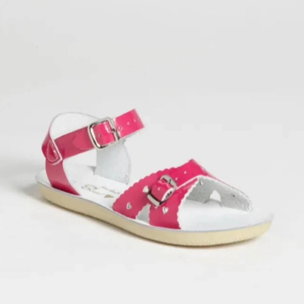 NEW Salt Water Sandals By Hoy Shiny Fuschia Sandals Size 8 Children’s